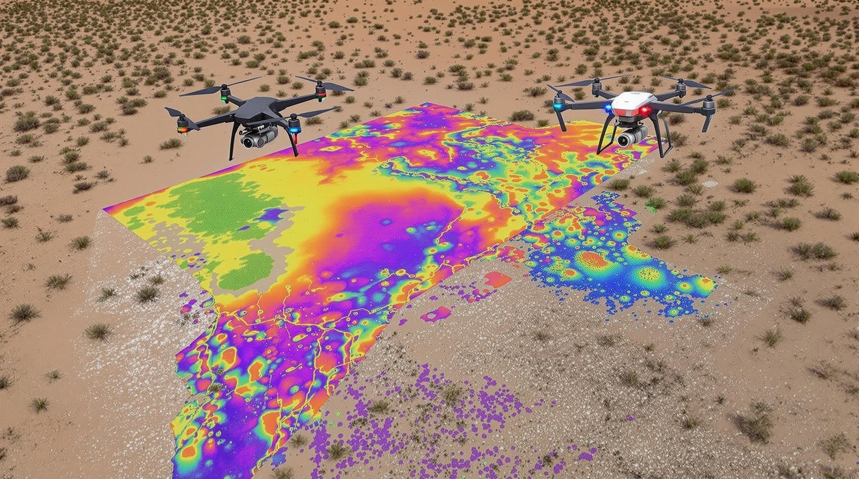 AI-powered drone mapping of desert terrain